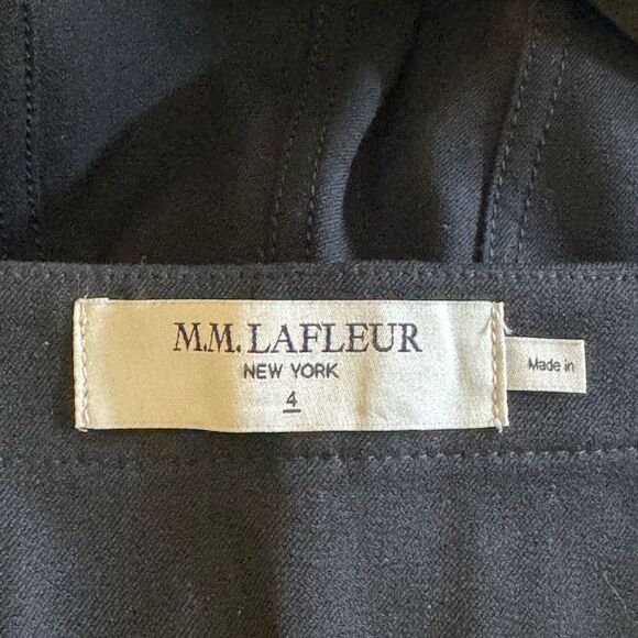 M M Lafleur Pants Womens Sz 4 Black straight stretch Italian cotton Blend - Picture 9 of 10